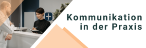 eine ZMV begrüßt Aligner Patienten zu seinem Termin in der Zahnarztpraxis an der Rezeption